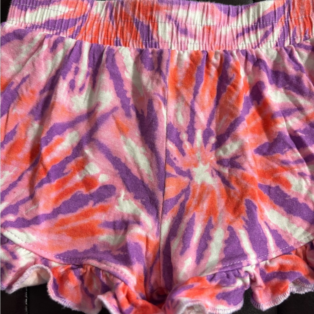 Garanimals Colorful Tie-Dye Girls Shorts , pink white and purple | 2T - Picture 2 of 3